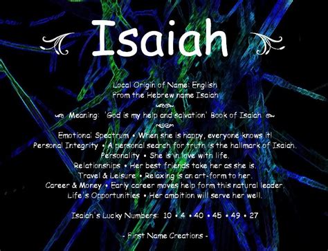 Isaiah name meaning | Names with meaning, Book of isaiah, Jayden meaning