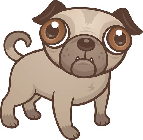 "Pug Puppy Cartoon" Stickers by fizzgig | Redbubble