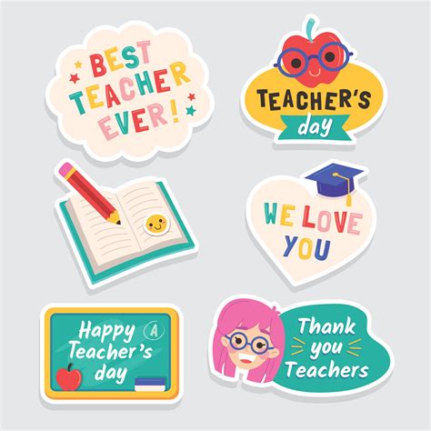 Teachers Day Cute Sticker Set 3226254 Vector Art at Vecteezy