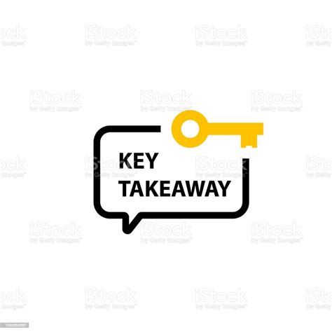 Key Takeaway Speech Bubble Icon Stock Illustration - Download Image Now - Key, Take Out Food ...