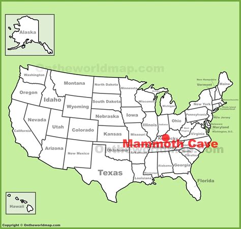 Mammoth Cave location on the U.S. Map - Ontheworldmap.com