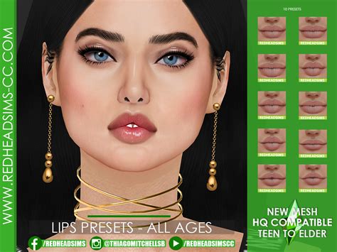 Lips Presets All Ages Redheadsims Cc The Sims 4 Skin Sims 4 Cc | Hot Sex Picture