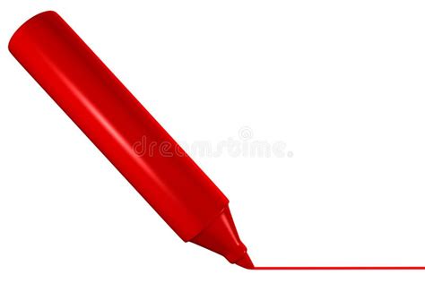 Red marker drawing line stock illustration. Illustration of supply ...