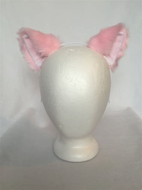 Pink Kitty Ears Headband Pink Cat ears with white inner color