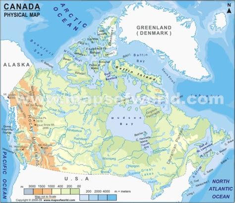 Physical Map of Canada