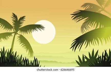 Silhouette Jungle Deer Beauty Landscape Stock Vector (Royalty Free) 627957494 | Shutterstock