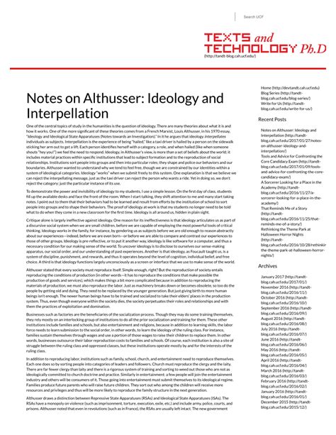 (PDF) Notes on Althusser: Ideology and Interpellation