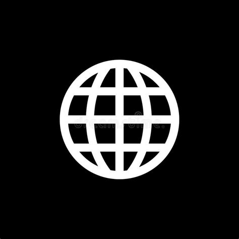 Globe Icon on Black Background. Black Flat Style Vector Illustration Stock Vector - Illustration ...