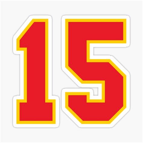 "15 Jersey Number, Fifteen Red" Sticker for Sale by elhefe | Redbubble