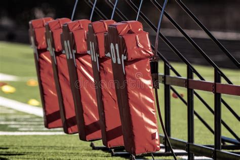 American Football Practice Sled Stock Photo - Image of pads, grass: 28113484