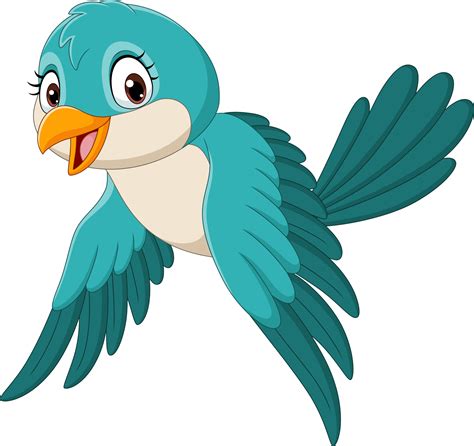 Cartoon funny bird flying isolated on white background 5151717 Vector Art at Vecteezy