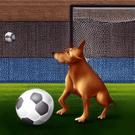 Dog Playing Soccer · Creative Fabrica