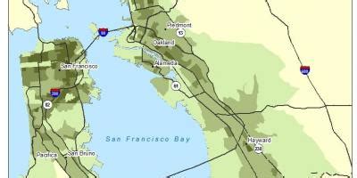 Bay area population density map - Map of bay area population density ...