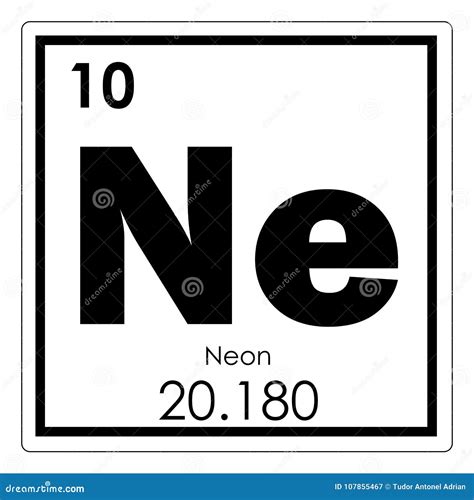 Neon chemical element stock illustration. Illustration of neon - 107855467