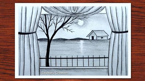 How to draw Beautiful Sunset scenery with pencil, Pencil Sketch drawing 2021 | Art drawings ...