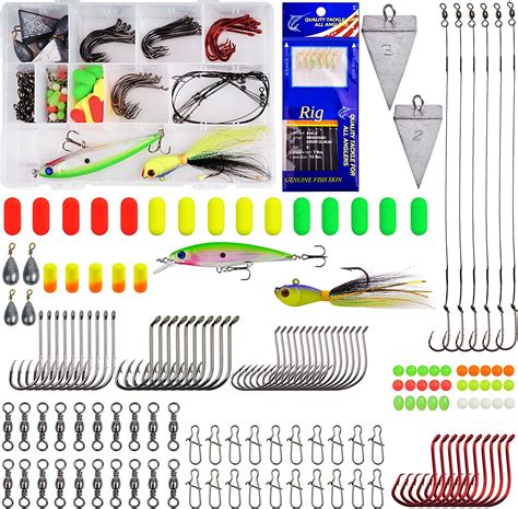 150pcs Surf Fishing Tackle Kit Saltwater Fishing Gear and Equipment Tackle Box with Tackle ...