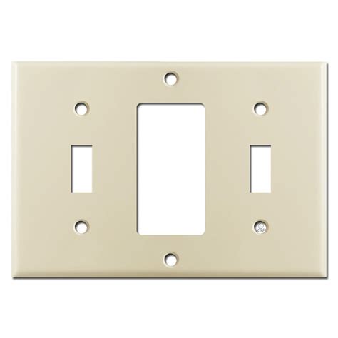 Toggle Rocker Toggle Combo Triple Wall Switch Plate Cover - Ivory