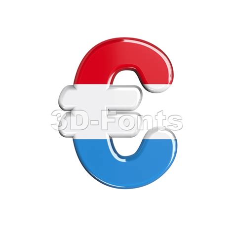 Luxembourg euro currency sign | 3d symbol on white background