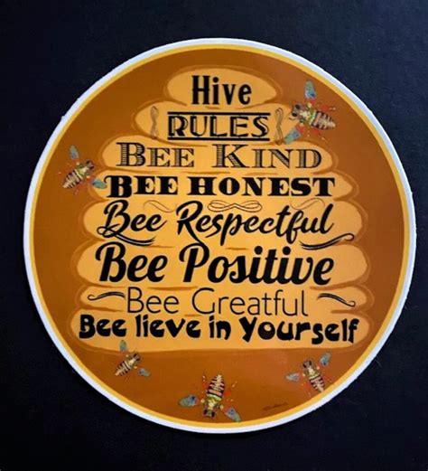 Be Kind Sticker, Bee Kind Sticker, Bee Art, Beehive Sticker, Hive Rules ...