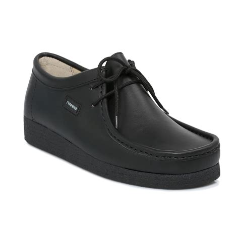 Tower 1000 Black Napa Leather Wallaby Mens Womens School Shoes Size 3 ...