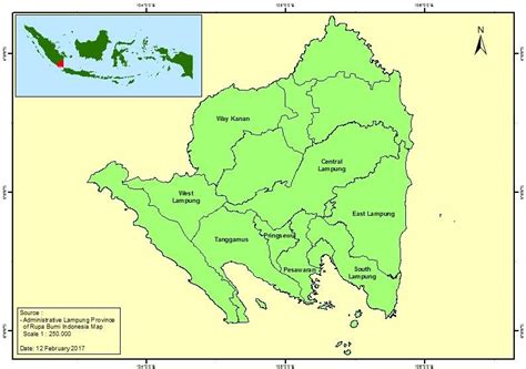 Populer Lampung Province Map, Sablon Satuan