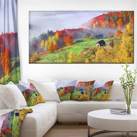 Designart "Colorful Autumn Landscape in Mountains" Large Landscape Art Canvas Print - Bed Bath ...