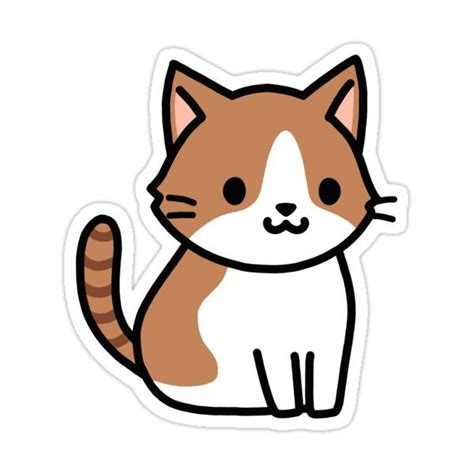 Brown Tabby Cat Sticker by littlemandyart in 2021 | Cartoon cat drawing, Cat stickers, Cute ...