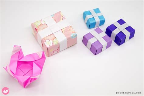 Origami Present Gift Box Tutorial - Paper Kawaii