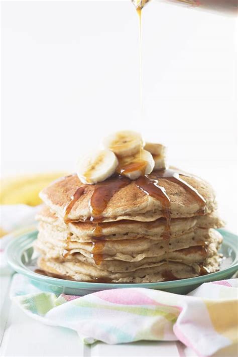 Banana Pancakes with Cinnamon Caramel Syrup - Countryside Cravings