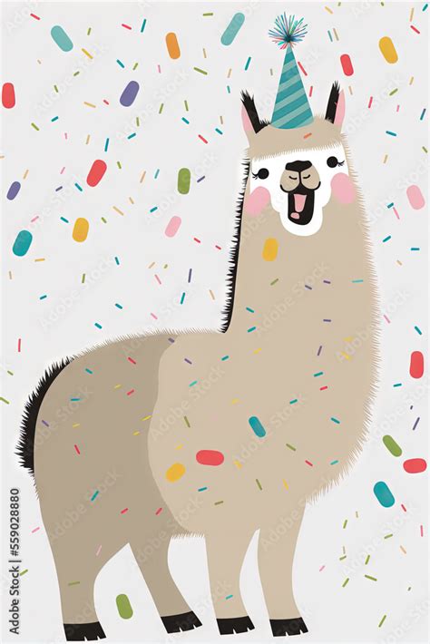 Happy Birthday greeting card with cute llama. Keep being llamazing ...