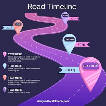 Premium Vector | Infographic timeline concept with road