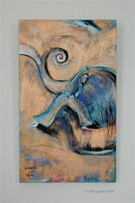 Tai Chi painting / illustration "Peacock" on wood. © 2004 Sylke Gande