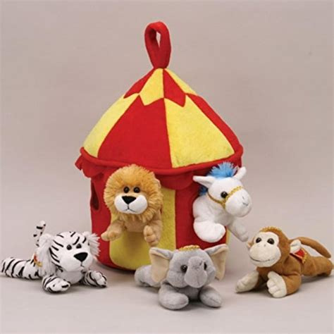 plush circus animal house with animals - five (5) stuffed circus ...