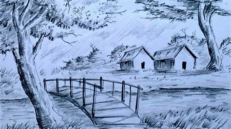 Pencil Drawing Of Nature Scenery : Landscape Drawings Draw Sketch Simple Learn Learntodraw ...