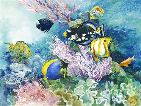 Coral Reef Watercolor Painting at PaintingValley.com | Explore collection of Coral Reef ...