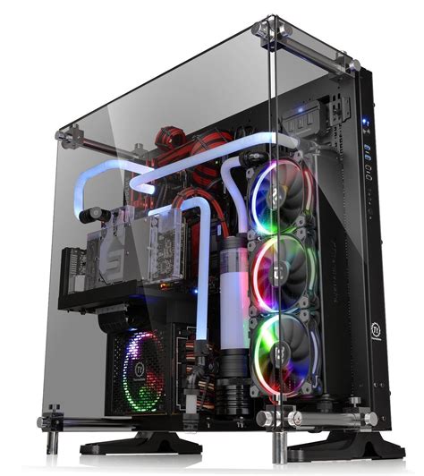 Gaming PC Case Desktop Tower Computer Tempered Glass Wall Mount Chassis ATX Usb - Computer Cases