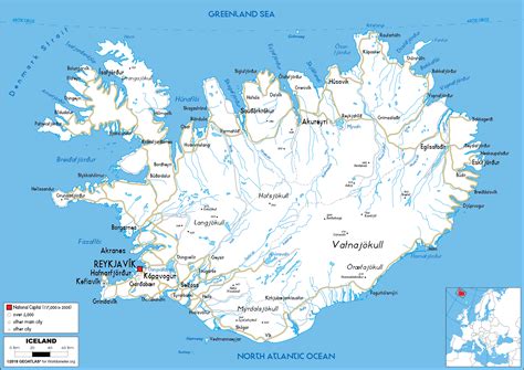 Large size Road Map of Iceland - Worldometer