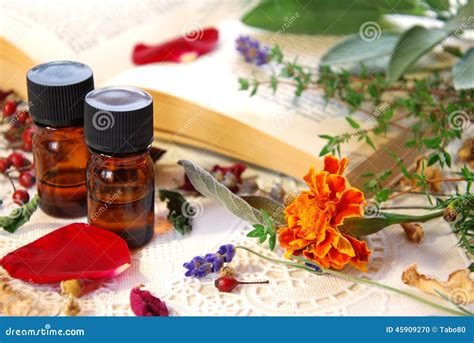 Aromatherapy with herbs stock photo. Image of salon, thyme - 45909270