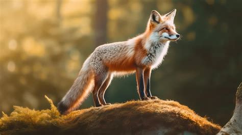 Premium AI Image | Wild red fox portrait in natural habitat