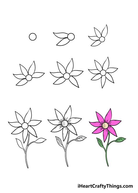 How To Draw A Flower Step By With Pencil | Best Flower Site