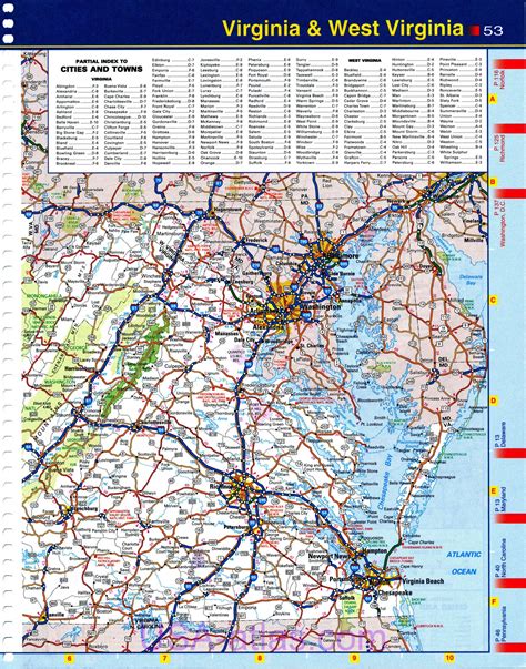 Map of Virginia. Detailed road map of the state of Virginia. Quality scanned highway map of the ...