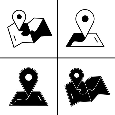 Vector black and white illustration of maps icon for business. Stock vector design. 36140827 ...