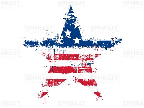 USA Star Clipart American Flag SVG 4th Of July Grunge Sublimation ...