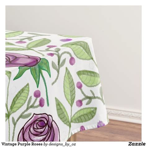 Vintage Purple Roses Tablecloth