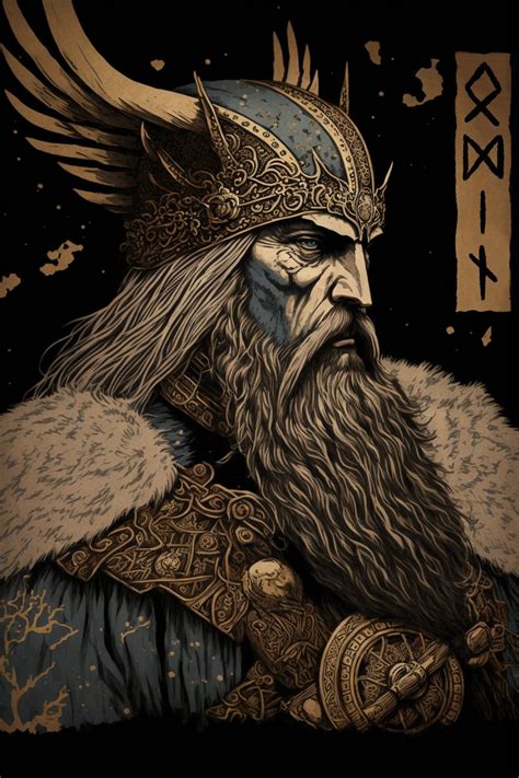 Norse God Odin Ukiyo-e Japanese Styled Painted Graphics Digital Download - Etsy