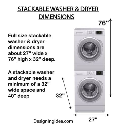 Washer and Dryer Dimensions (Size Guide) - Designing Idea