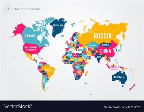 Map Of The World Showing Countries Names - Fayina Theodosia