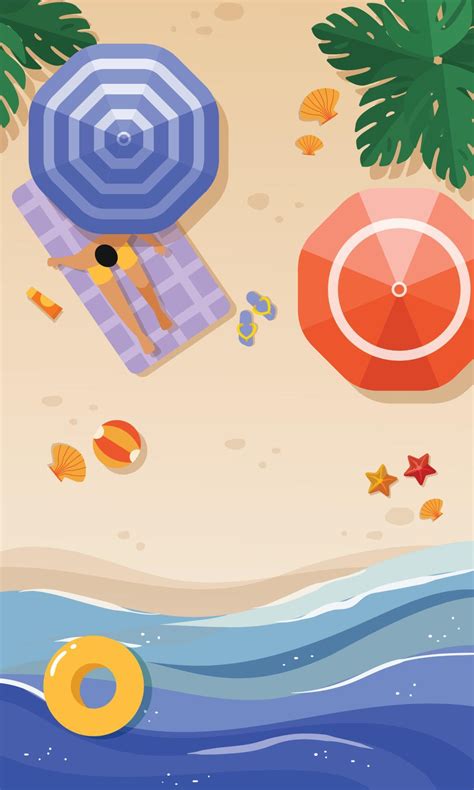 Relaxing Beach Scenery 6851918 Vector Art at Vecteezy