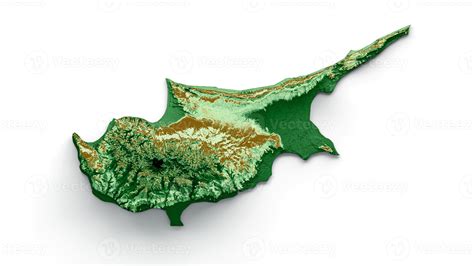 Cyprus Topographic Map 3d realistic map Color 3d illustration 11381631 ...