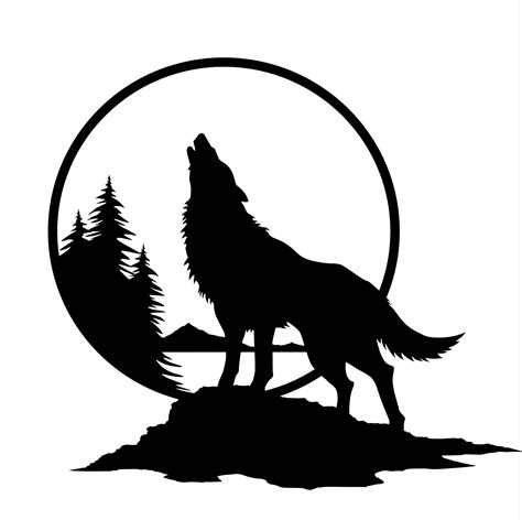 Silhouette Wolf Howling at GetDrawings | Free download